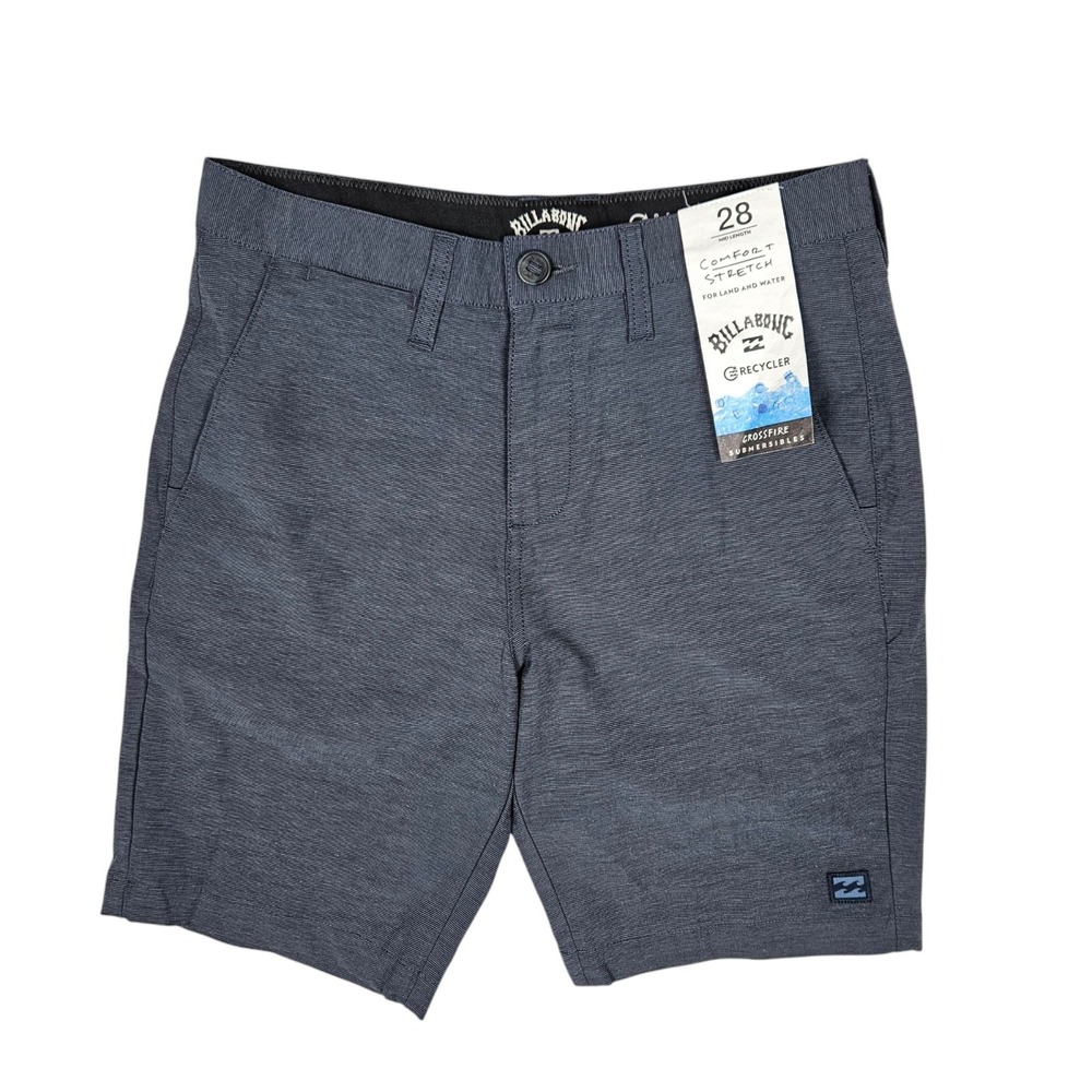 Billabong (Mens 28) Shorts Recycler Crossfire Submersibles Slub Mid Gray Hybrid